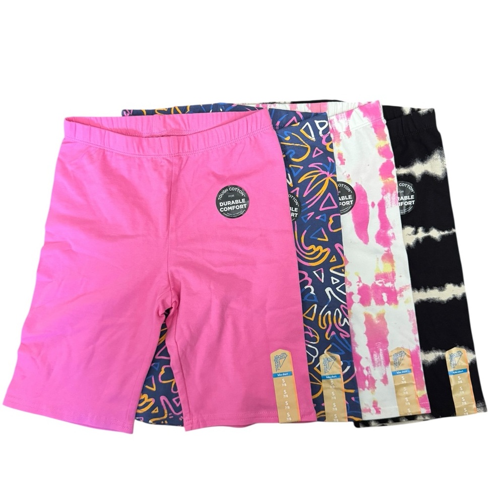 NEW thereabouts Girls' Biker Shorts Bundle Size Small Pink Tye Dye Black - Picture 9 of 12